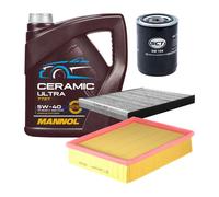 Kit Ispezione 3 Pezzi MANNOL 7727 CERAMIC ULTRA SAE 5W 40 Olio Motore 4 Litri