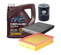 Kit Ispezione 3 Pezzi MANNOL 7727 CERAMIC ULTRA SAE 5W 40 Olio Motore 4 Litri