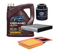 Kit Ispezione 3 Pezzi MANNOL 7727 CERAMIC ULTRA SAE 5W 40 Olio Motore 4 Litri