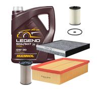 Kit Ispezione 4 Pezzi MANNOL 7730 Legend 0W-30 Olio Motore 5 Litri per VW