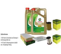 Kit Ispezione Filtro Castrol 10L Olio 5W30 per VW Tuareg 7P5 3.0 V6