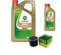 Kit Ispezione Filtro Castrol 6L Olio 5W30 per Mazda 6 Kombi Gh 2.2 Mzr-Cd 1.6