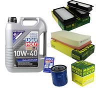 Kit Ispezione Filtro Liqui Moly Olio 5L 10W-40 per Fiat Scudo Combinato 220P 1.9