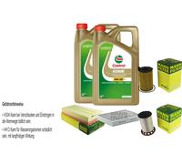 Kit Ispezione Filtro Olio Castrol 10L Olio 5W30 per VW Touareg 7P5 3.0 V6