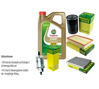 Kit Ispezione Filtro Olio Castrol 5L Olio 5W30 per VW New Beetle 9C1 1C1 2.0