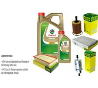Kit Ispezione Filtro Olio Castrol 6L Olio 5W30 per VW New Beetle 9C1 1C1
