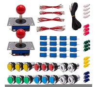 Kit Joystick e Pulsanti Arcade 2 Giocatori Luminosi Pulsanti Cromati Joystick Zippyy Aste Corte Palle Cavo Gpio Videogiochi Retro Gaming