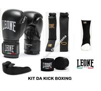 KIT KICK BOXING LEONE: GUANTONI 10oz /PARATIBIA /CAVIGLIERE /FASCE /PARADENTI