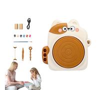 Kit Kid Pottery Wheel Kit - Strumenti di argilla scolpiti, forniture artistiche | Macchina per argilla a velocità regolabile, dispositivo durevole in ceramica per gatti, utilizzo per ceramica in ceram