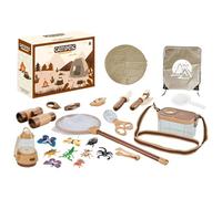 Kit kit giocattolo da campeggio all'aperto per bambini | Fai finta il gioco di attrezzi da campo con falò, strumenti, pentole | Giocattoli per l'avventura da picnic educativo per bambini di età compre