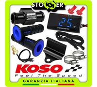 KIT KOSO MOTO con TERMOMETRO SENSORE ACQUA M10x1 RACCORDO 18mm STAFFA e MANOPOLE