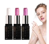 Kit labbra glitterate, set rossetti scintillanti | Set lucidalabbra opaco a lunga durata in 3 colori,Tazza antiaderente, idratante, altamente lucida per il trucco labbra quotidiano o da festa