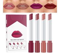 Kit labbro rossetto opaco da 4 pezzi, colore che cambia il colore di velluto matto crema a tazza antiaderente lucidalabbra, soggiorno impermeabile tutto il giorno, a prova di trasferimento