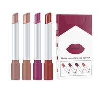 Kit labbro rossetto opaco da 4 pezzi, colore che cambia il colore di velluto matto crema a tazza antiaderente lucidalabbra, soggiorno impermeabile tutto il giorno, a prova di trasferimento