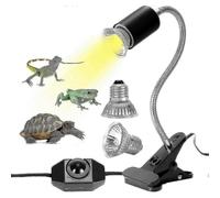 Kit lampada riscaldante per tartarughe, lampada riscaldante per rettili con 2 lampadine UVA UVB da 25 W/50 W, base lunga, lampada per tartar