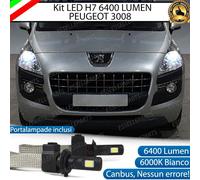 KIT LAMPADE ANABBAGLIANTI LED PEUGEOT 3008 LAMPADE LED H7 6000K BIANCO NO ERROR