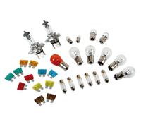KIT LAMPADINE ALOGENE H4 DI RICAMBIO PER CAMION 18 LAMPADE + 12 FUSIBILI 24V 75W