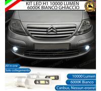 KIT LAMPADE FENDINEBBIA LED CITROEN C3 MK1 LAMPADE A LED H1 10.000 LUMEN 6000K
