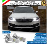 KIT LAMPADE H7 LED ABBAGLIANTI SKODA KAROQ 6000K BIANCO NO ERROR 6000 LUMEN