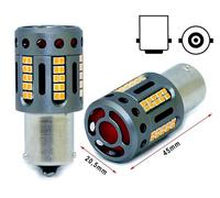 KIT LAMPADE LUCI LED P21 1156 BA15S 21W CANBUS ROSSO 60 SMD 2016 Ventola Testa