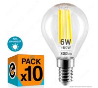 Kit LAMPADINE LED attacco piccolo E14 2W a 14W Candela Oliva Miniglobo Filamento