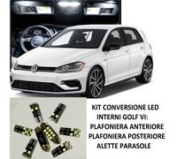 KIT LAMPADINE LED INTERNI ABITACOLO + ALETTE PARASOLE VW GOLF VI CANBUS 6000k