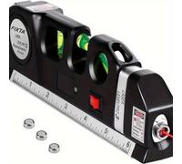 Kit laser livello a linea multifunzione facile da usare, livello laser a croce standard da 8 piedi con metro a nastro Nero 1 pzLega di alluminio
