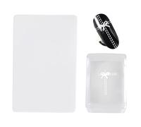 Kit Lastra Stampa Unghie | Rettangolo Con Raschietto | Gel per Stamping Trasparente Portatile - per Casa Viaggio Festa Pratica Foto Giorno Appuntamento Compleanno Artiste Principianti
