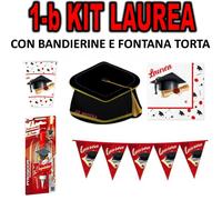 Kit LAUREA completo TAVOLA ADDOBBI PARTY SET piatti tovaglioli bicchieri