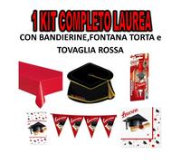 Kit LAUREA completo TAVOLA ADDOBBI PARTY SET piatti tovaglioli bicchieri