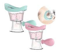 Kit Lavaggio Oculare Portatile 2 Pezzi, Tazze Manuale di Pulizia Occhi, Design Ergonomico, Tazza di Lavaggio Degli Occhi in Silicone, Bagno per il Lavaggio Degli Occhi - Rosa & Blu