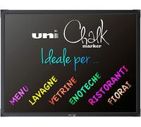 Kit Lavagna Led 48 Modalità 80x60 cm + 12 Gessi Liquidi Osama Uni Chalk