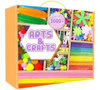 Kit Lavoretti Creativi per Bambini, 3000 Pezzi DIY Art Craft Set Scovolini Colorati per Lavoretti, Mestiere Fai da Te Decorazioni, Kit Creativo Giochi Giocattoli Regali Bambini 4-8, 8-12 Anni