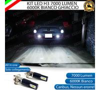 KIT LED FENDINEBBIA FIAT CINQUECENTO 500 LAMPADE LED H3 BIANCO XENO 7000 LUMEN