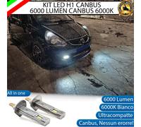 KIT LED H1 FENDINEBBIA PER HONDA JAZZ 6000K BIANCO 6000 LUMEN ALL IN ONE