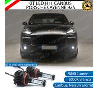KIT LED H11 6000K CANBUS XENON 9800 LM FENDINEBBIA PORSCHE CAYENNE II NO ERROR