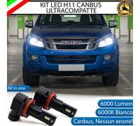 KIT LED H11 ISUZU D-MAX MK2 CON FARI LENTICOLARI ANABBAGLIANTI 6000 LUMEN 6000K