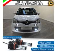 KIT LED H16 PER RENAULT TWINGO MK3 6000K CANBUS XENON 9800 LUMEN FENDINEBBIA