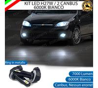 KIT LED H27W / 2 CANBUS 6000K BIANCO 7000 LM FENDINEBBIA PER CHEVROLET LACETTI