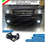 KIT LED H27W / 2 CANBUS 6000K BIANCO 7000 LUMEN FENDINEBBIA PER CHEVROLET NUBIRA
