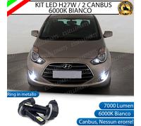 KIT LED H27W / 2 CANBUS 6000K BIANCO 7000 LUMEN FENDINEBBIA PER HYUNDAI IX20
