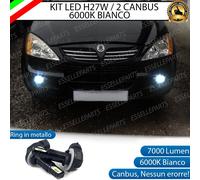 KIT LED H27W / 2 CANBUS 6000K BIANCO 7000 LUMEN FENDINEBBIA PER SSANGYONG KYRON