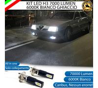 KIT LED H3 ALFA ROMEO 164 CANBUS 7000 LUMEN 6000K BIANCO FENDINEBBIA ALL IN ONE