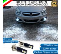 KIT LED H3 PER OPEL VECTRA C CANBUS 7000 LUMEN 6000K BIANCO GHIACCIO FENDINEBBIA