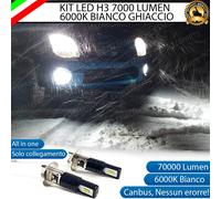 KIT LED H3 PER SUBARU JUSTY MK3 CANBUS 7000 LUMEN 6000K BIANCO FENDINEBBIA