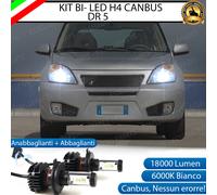 KIT LED H4 6000K DR 5 DR5 18000 LUMEN CANBUS 100% NO ERRORE 6000K BIANCO
