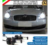 KIT LED H4 6000K PER OPEL KADETT E 18000 LUMEN CANBUS XENO XENON 100% NO ERRORE