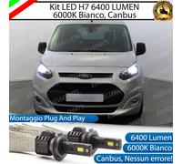 KIT LED H7 ANABBAGLIANTE TOURNEO CONNECT 6000K BIANCO 6400 LUMEN CANBUS