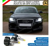 KIT LED H7 CANBUS AUDI A3 8P + SPORTBACK RESTYLING 9600 LUMEN 6000K BIANCO