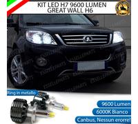KIT LED H7 CANBUS GREAT WALL H6 CON LED 9600 LUMEN 6000K ANABBAGLIANTI NO ERROR